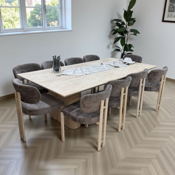 طاولة طعام سطح سيراميك مستطيل 10+1 فاخرة 