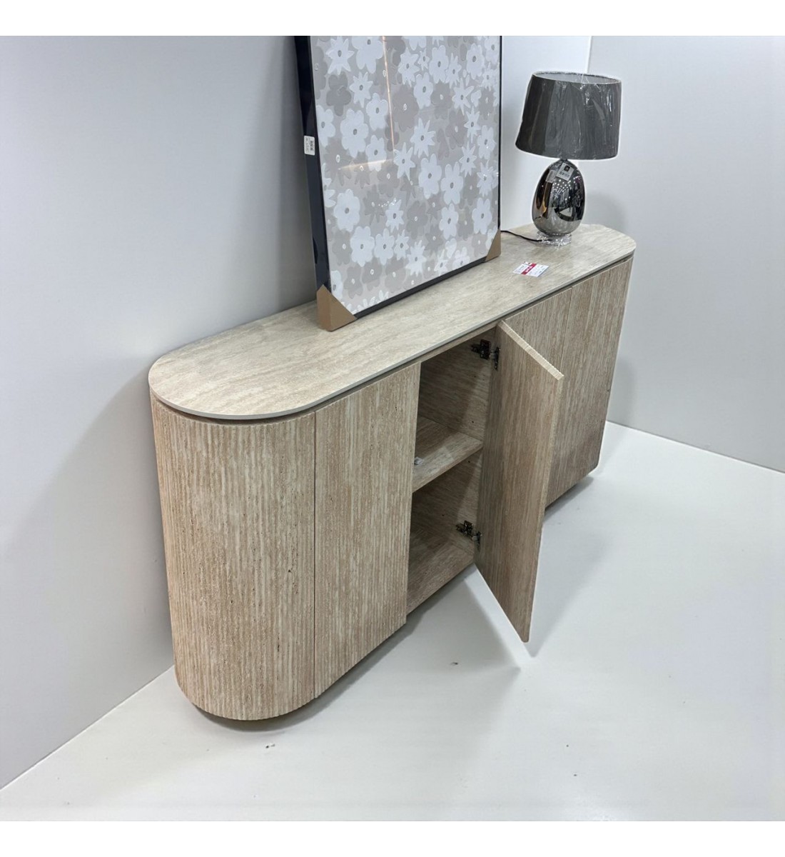 دولاب بوفيه أنيق وعصري سطح رخام 180×40سم دولاب بوفيه أنيق وعصري سطح رخام 180×40سم