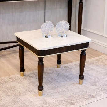 طاولة قهوة أنيقة بتصميم عصري ولون بني فاخر،60×60×60سم  (منتج تفصيل )