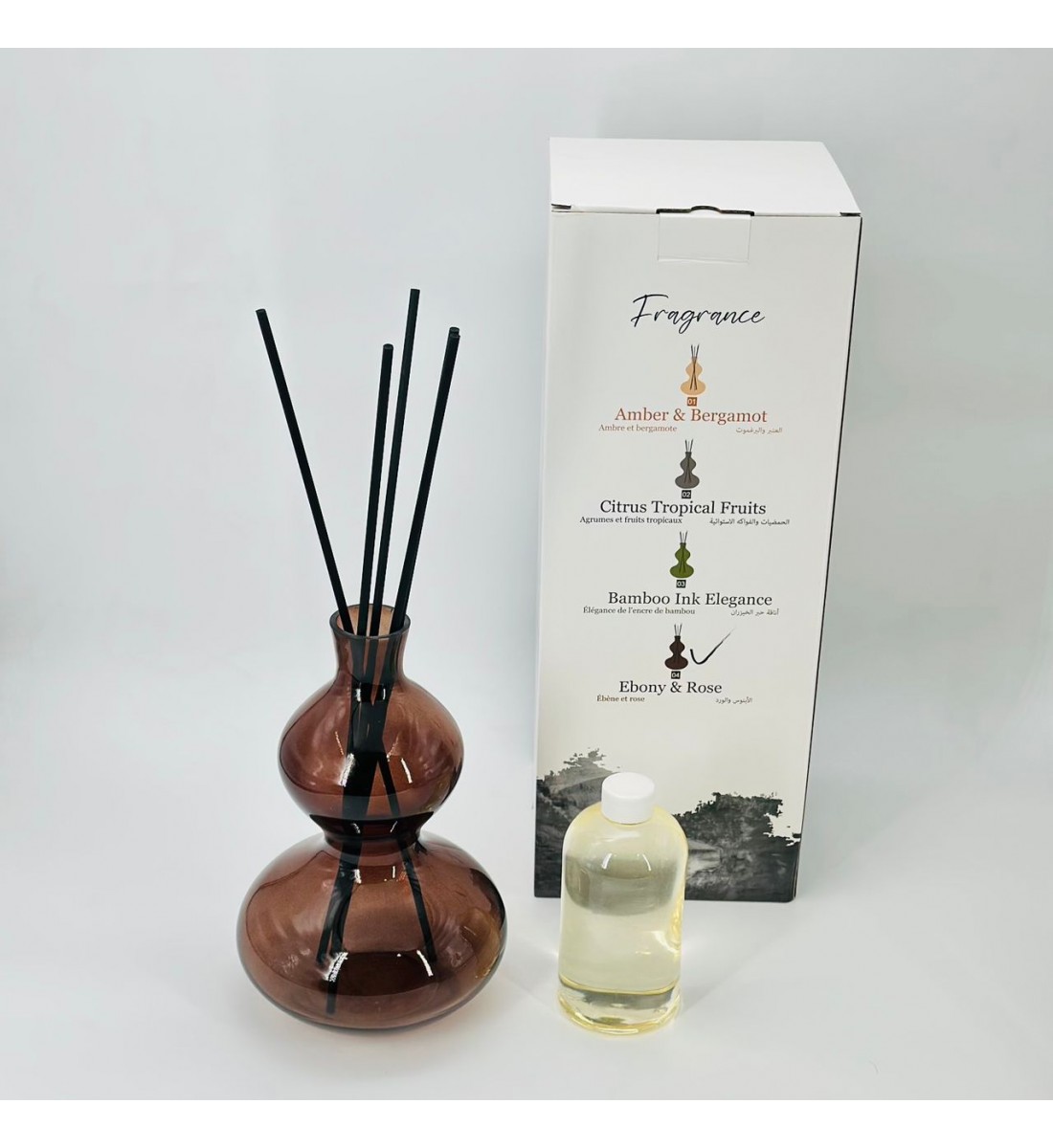 فواحه عطرية مع عيدان زجاج 500ملي تقريبا 