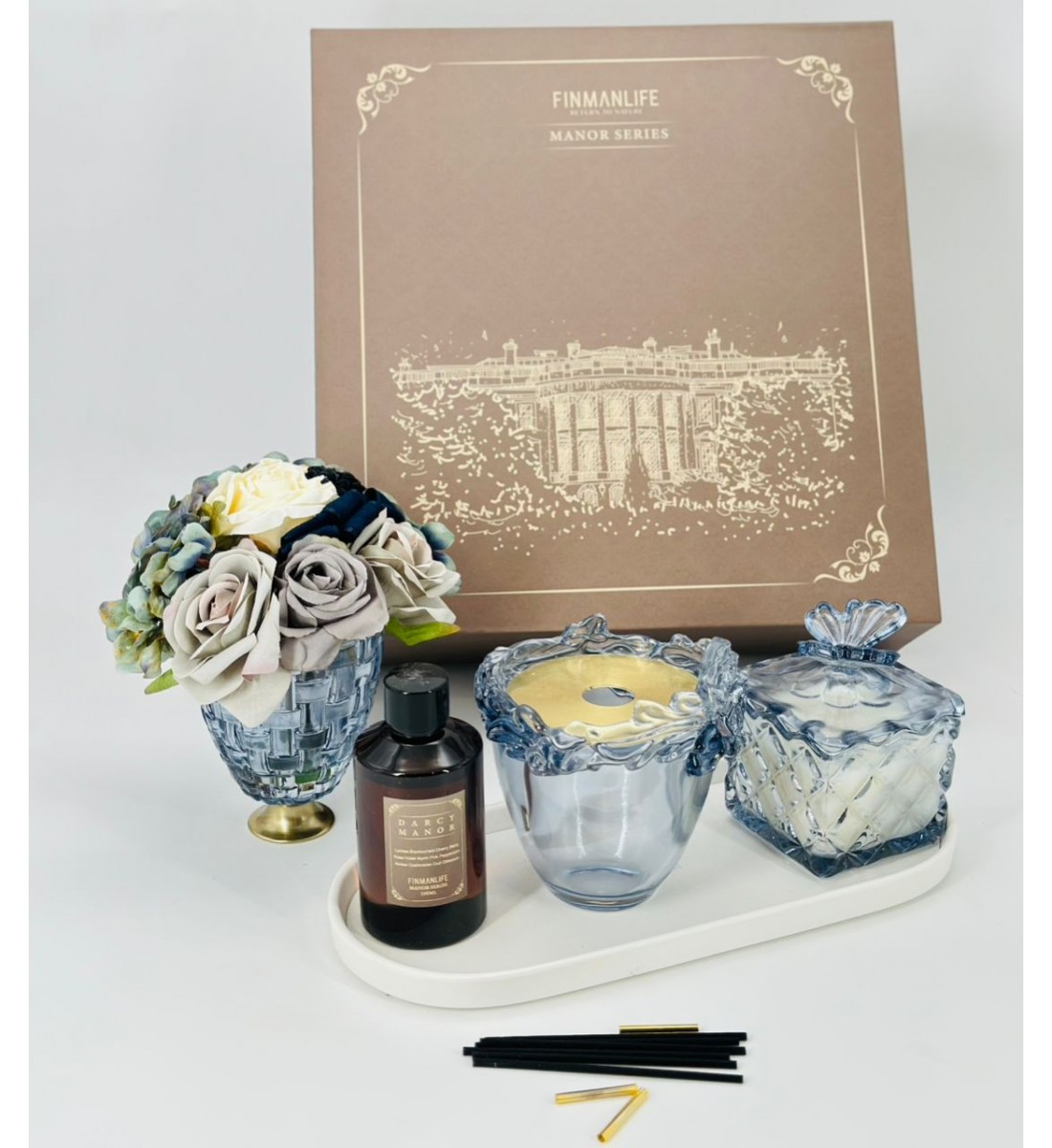 فواحه عطرية مع عيدان زجاج 500ملي تقريبا 