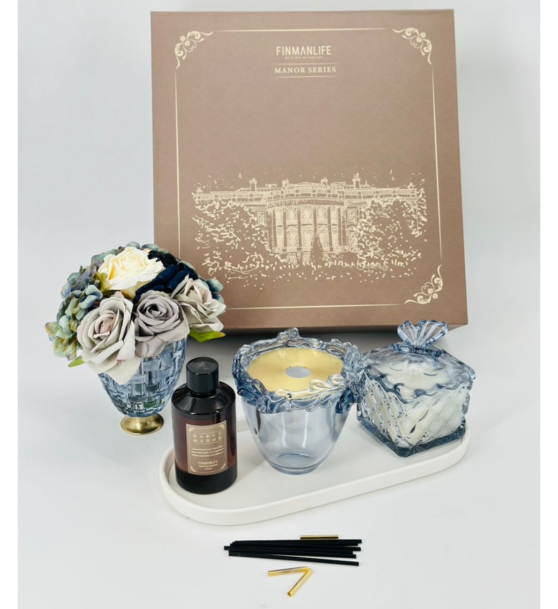 فواحه عطرية مع عيدان زجاج 500ملي تقريبا 