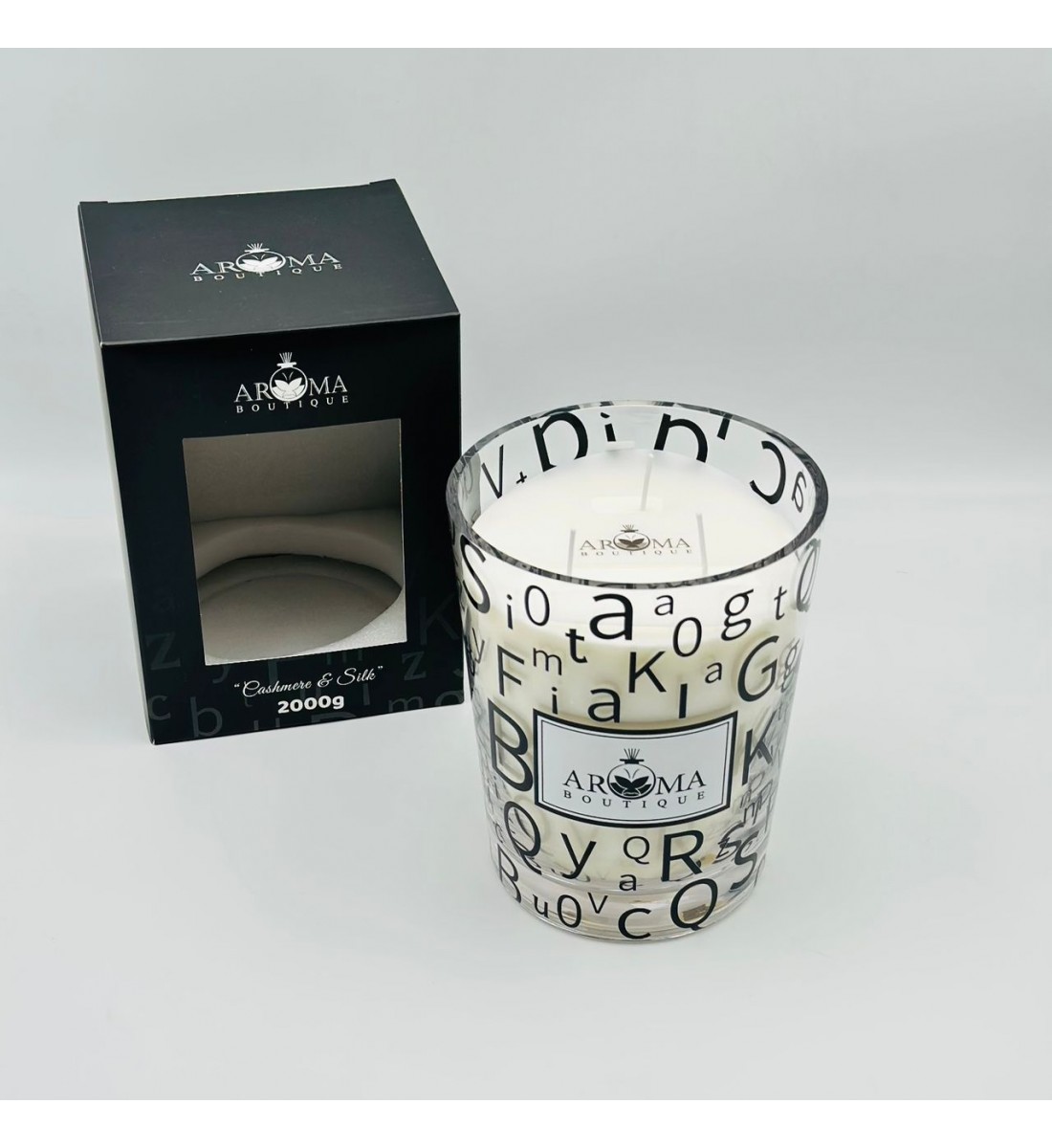 شمعه عطرية زجاج 2000غرام برائحه CASHMERE&SILK