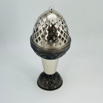 مبخره ملكيه معدن مع زجاج اسود بنقشه مقاس 40×17 سم