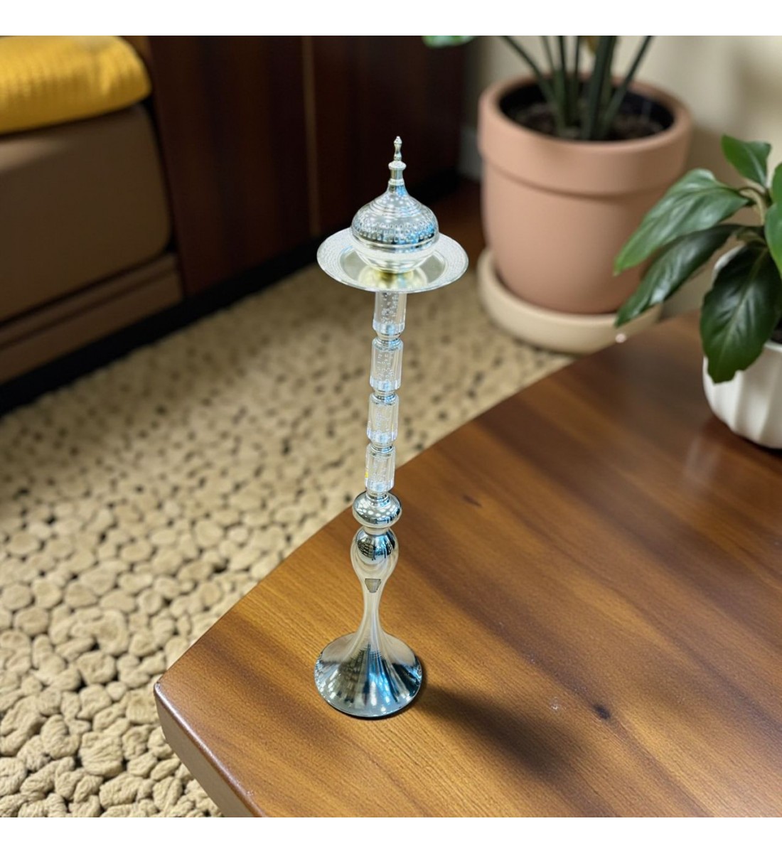  مبخرة أرضية أنيقة مصنوعة من الاكرلك الشفاف بتصميم طويل وراقي يضيف لمسة فخامة للمكان80سم