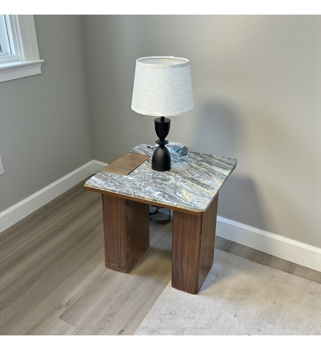 طاولة قهوة أنيقة بتصميم عصري ولون بني فاخر،60×60×60سم (منتج تفصيل ) طاولة قهوة أنيقة بتصميم عصري ولون بني فاخر،60×60×60سم (منتج تفصيل )