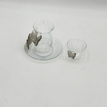 طقم كاسات وفناجين مع الصحن 18قطعه