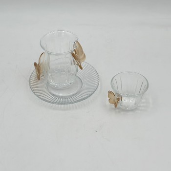 طقم كاسات وفناجين مع الصحن 18قطعه