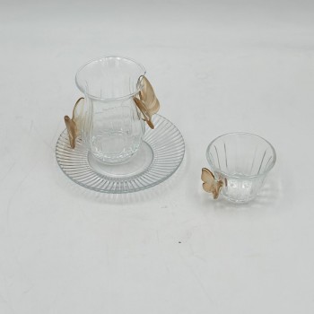 طقم كاسات وفناجين مع الصحن 18قطعه