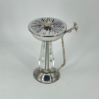 مبخرة ضيافة تركيه فضي شفاف 24×14×14سم