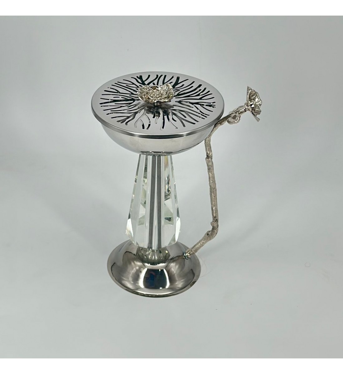 مبخرة ضيافة تركيه فضي شفاف 24×14×14سم