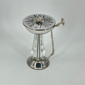 مبخرة ضيافة تركيه فضي شفاف 24×14×14سم