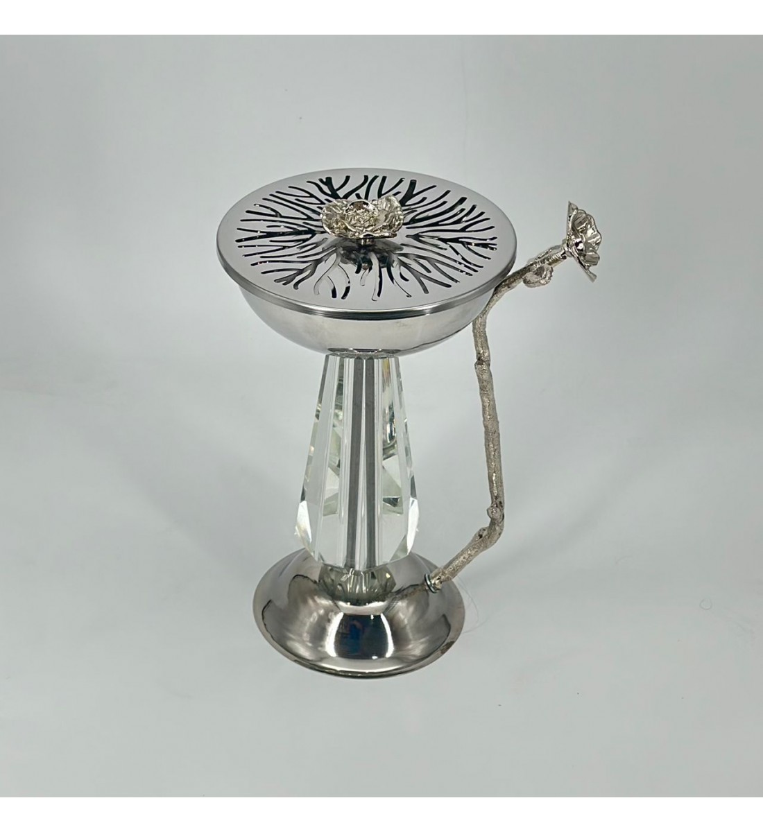 مبخرة ضيافة تركيه فضي شفاف 24×14×14سم