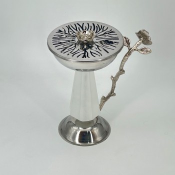 مبخرة ضيافة تركيه فضي ثلجي 24×14×14سم