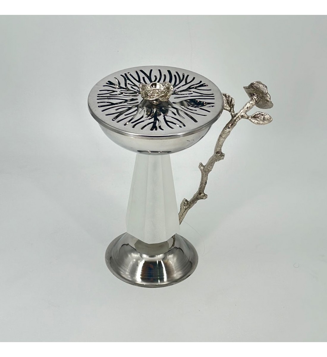 مبخرة ضيافة تركيه فضي ثلجي 24×14×14سم