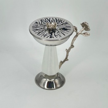 مبخرة ضيافة تركيه فضي ثلجي 24×14×14سم