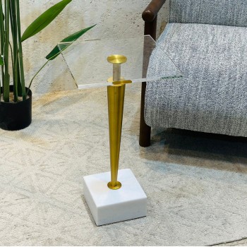  طاولة جانبية فاخرة بتصميم عصري أنيق 32×32×58سم 