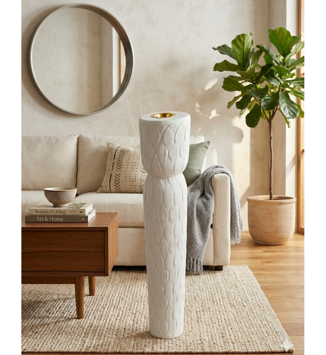 مبخرة خشب مرشوش ابيض وسط 80سم مبخرة خشب مرشوش ابيض وسط 80سم