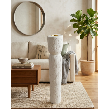   مبخرة خشب مرشوش ابيض وسط 80سم 