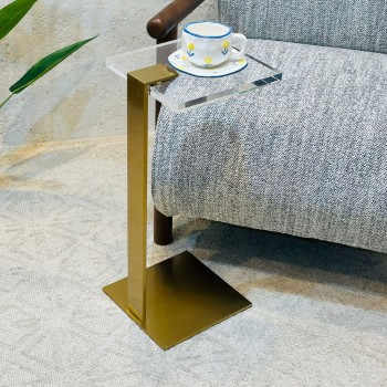 طاولة جانبية فاخرة بتصميم عصري أنيق 25×25×60سم 