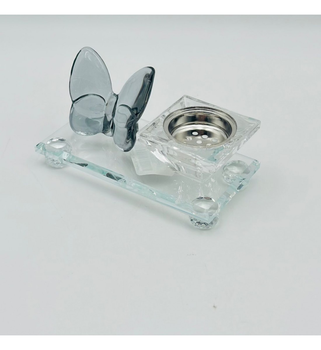 مبخرة زجاج ديكور فراشة رمادي 13×7×6سم مبخرة زجاج ديكور فراشة رمادي 13×7×6سم