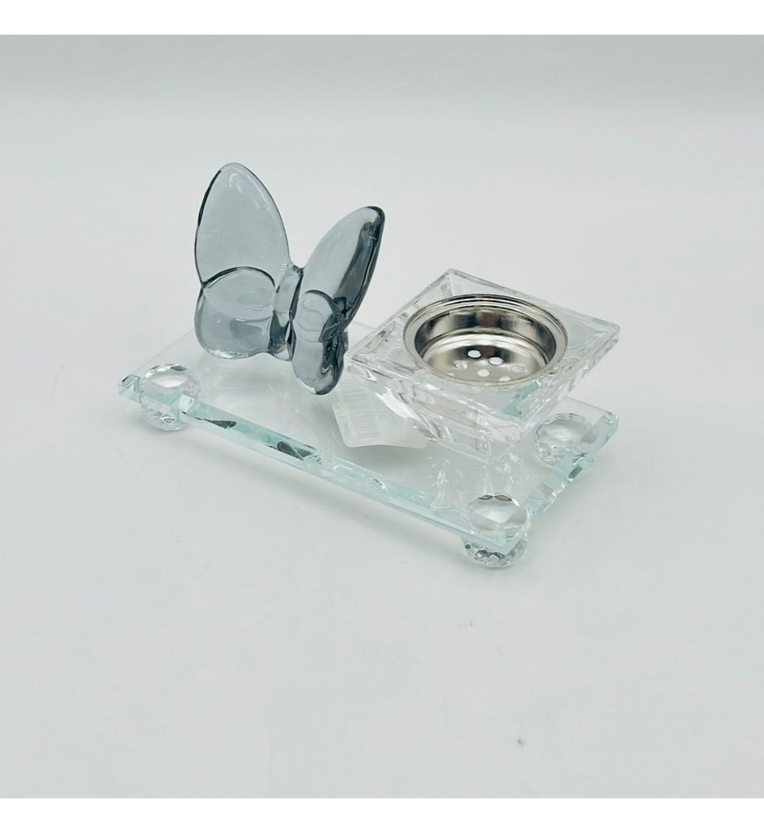 مبخرة زجاج ديكور فراشة رمادي 13×7×6سم مبخرة زجاج ديكور فراشة رمادي 13×7×6سم