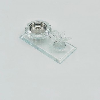 مبخرة زجاج ديكور فراشة شفاف 13×7×6سم 