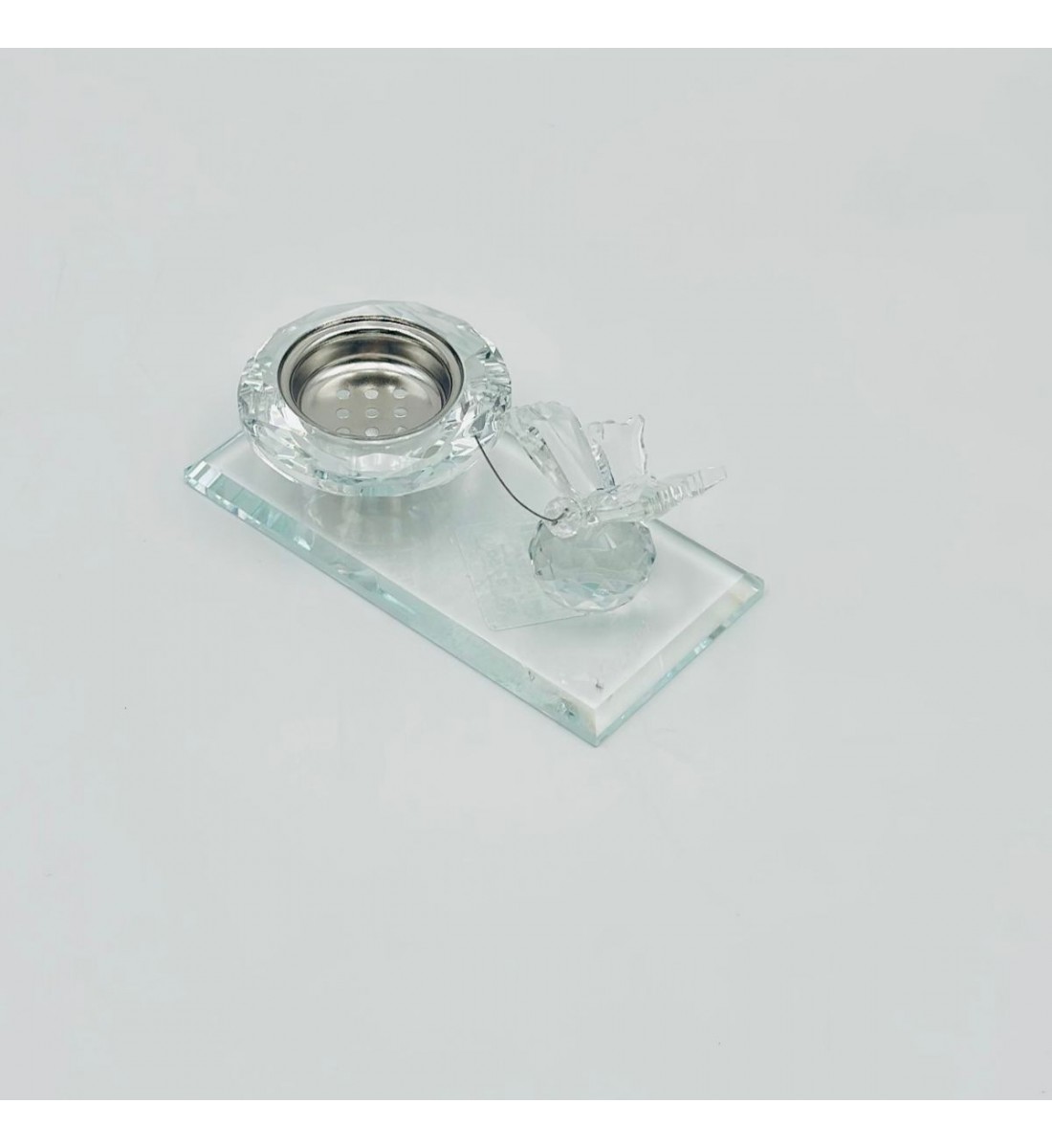 مبخرة زجاج ديكور فراشة شفاف 13×7×6سم 