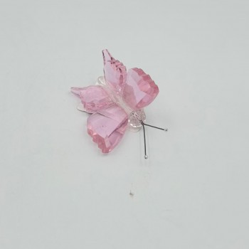 فراشة زجاج لون وردي 