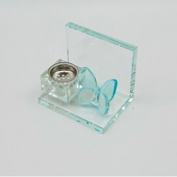 مبخرة زجاج ديكور فراشة شفاف 13×9×6سم 
