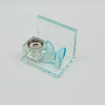 مبخرة زجاج ديكور فراشة شفاف 13×9×6سم 