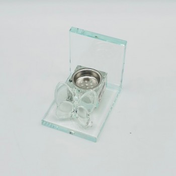 مبخرة أنيقة بتصميم عصري فاخر، مصنوعة من خامة شفافة عالية الجودة 12×9×10سم 