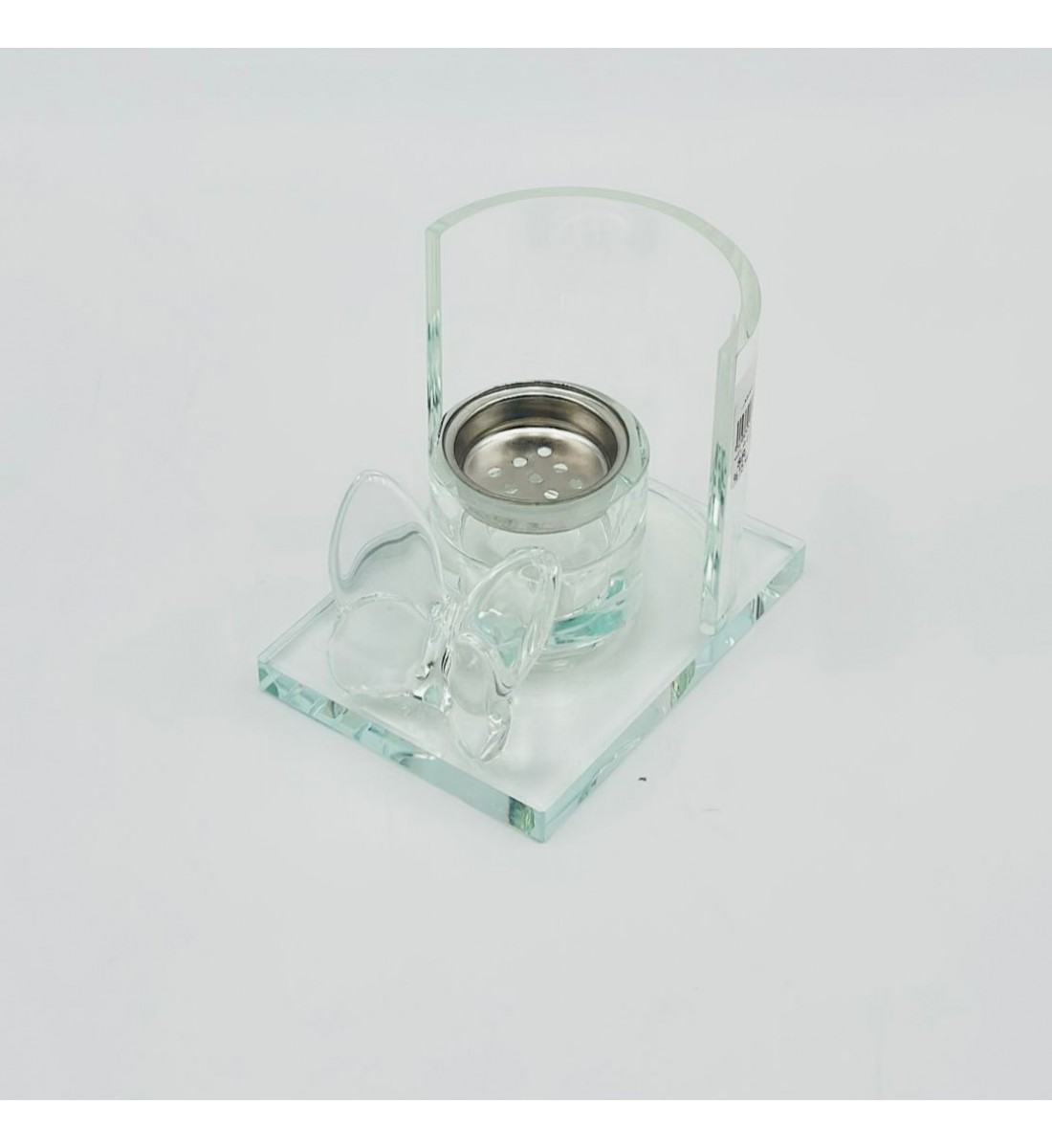 مبخرة أنيقة بتصميم عصري فاخر، مصنوعة من خامة شفافة عالية الجودة 12×9×10سم شفاف