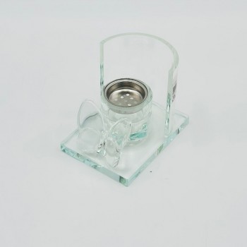 مبخرة أنيقة بتصميم عصري فاخر، مصنوعة من خامة شفافة عالية الجودة 12×9×10سم شفاف