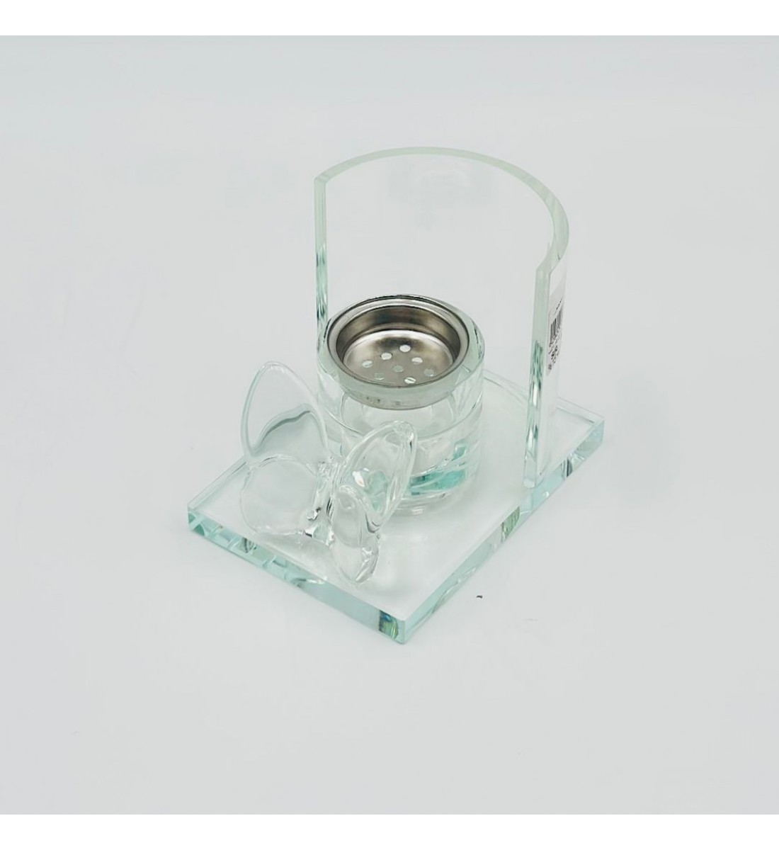 مبخرة أنيقة بتصميم عصري فاخر، مصنوعة من خامة شفافة عالية الجودة 12×9×10سم شفاف