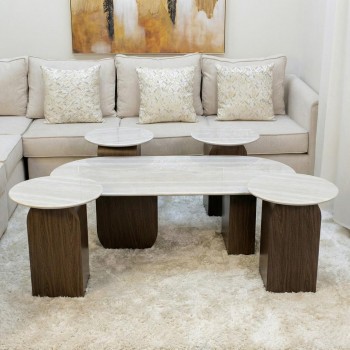 طقم طاولات نيو كلاسيك المودرن 4+1