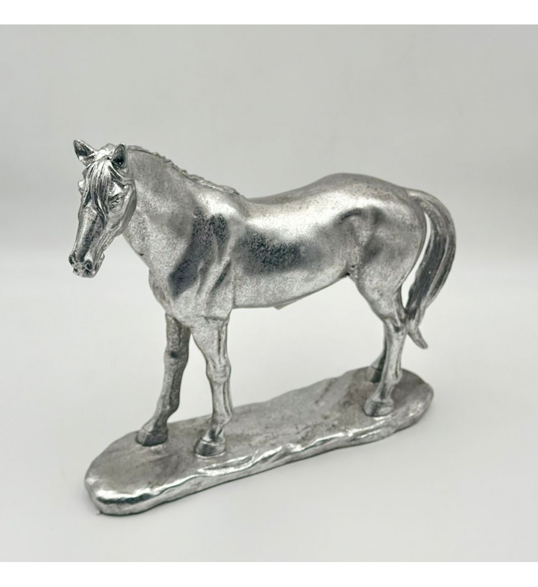 قطعة ديكور بتصميم  حصان فضي 32×32×8سم 