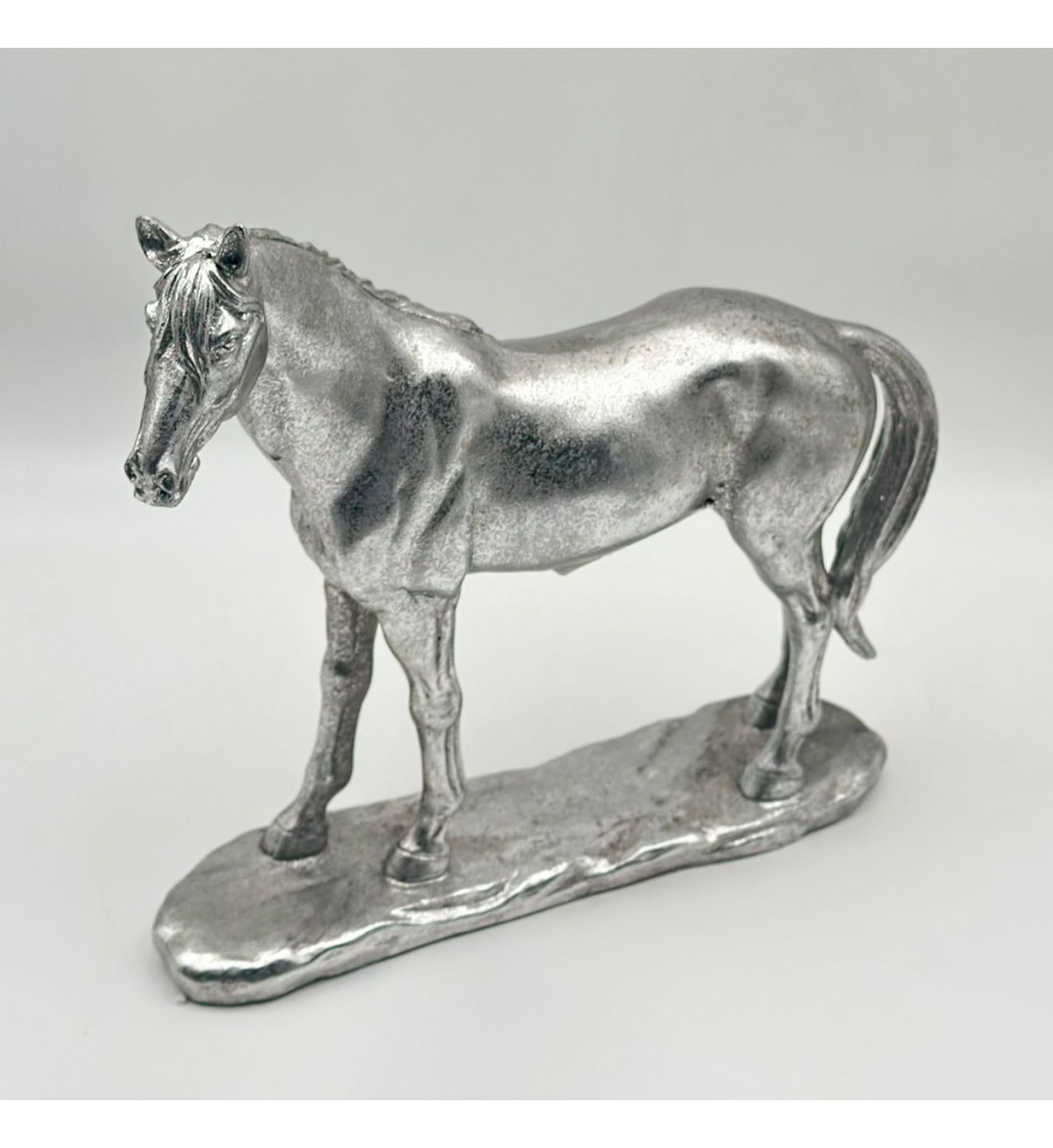 قطعة ديكور بتصميم  حصان فضي 32×32×8سم 