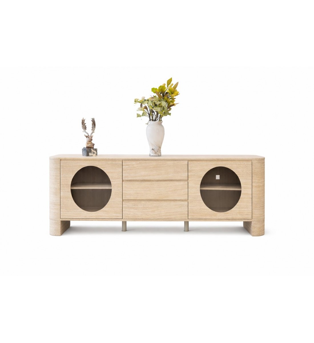  دولاب بوفيه أنيق وعصري سطح  بديل رخام  بيج  180×40سم 