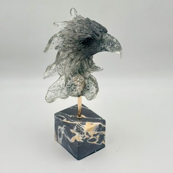 تمثال الصقر منحوت فضي 33×10×8سم 