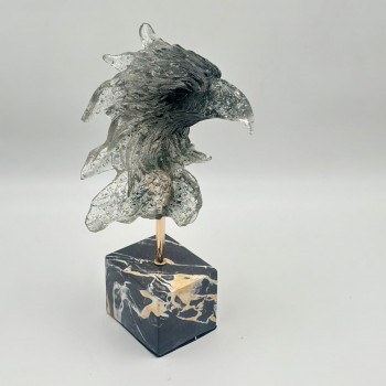 تمثال الصقر منحوت فضي 33×10×8سم 