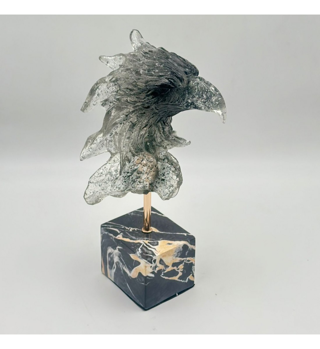 تمثال الصقر منحوت فضي 33×10×8سم 