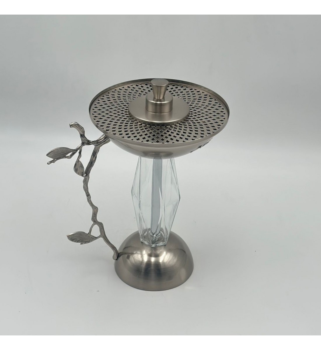 مبخرة ضيافة تركيه فضي شفاف 24×14×14سم