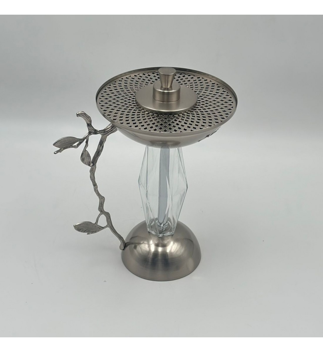 مبخرة ضيافة تركيه فضي شفاف 24×14×14سم