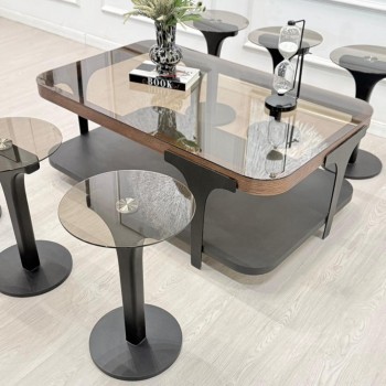 طقم طاولات ابيات 7قطع 2 الوان  (منتج تفصيل )