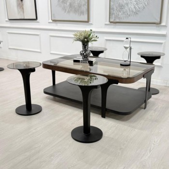 طقم طاولات ابيات 5قطع 2 الوان  (منتج تفصيل )