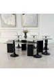 طقم طاولات سما 8قطع لون اسود  (منتج تفصيل )