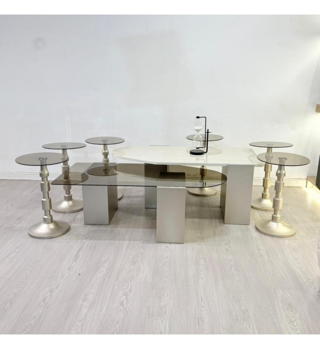 طقم طاولات سما 8قطع لون مكس   (منتج تفصيل )