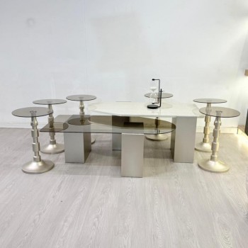 طقم طاولات سما 8قطع لون مكس   (منتج تفصيل )