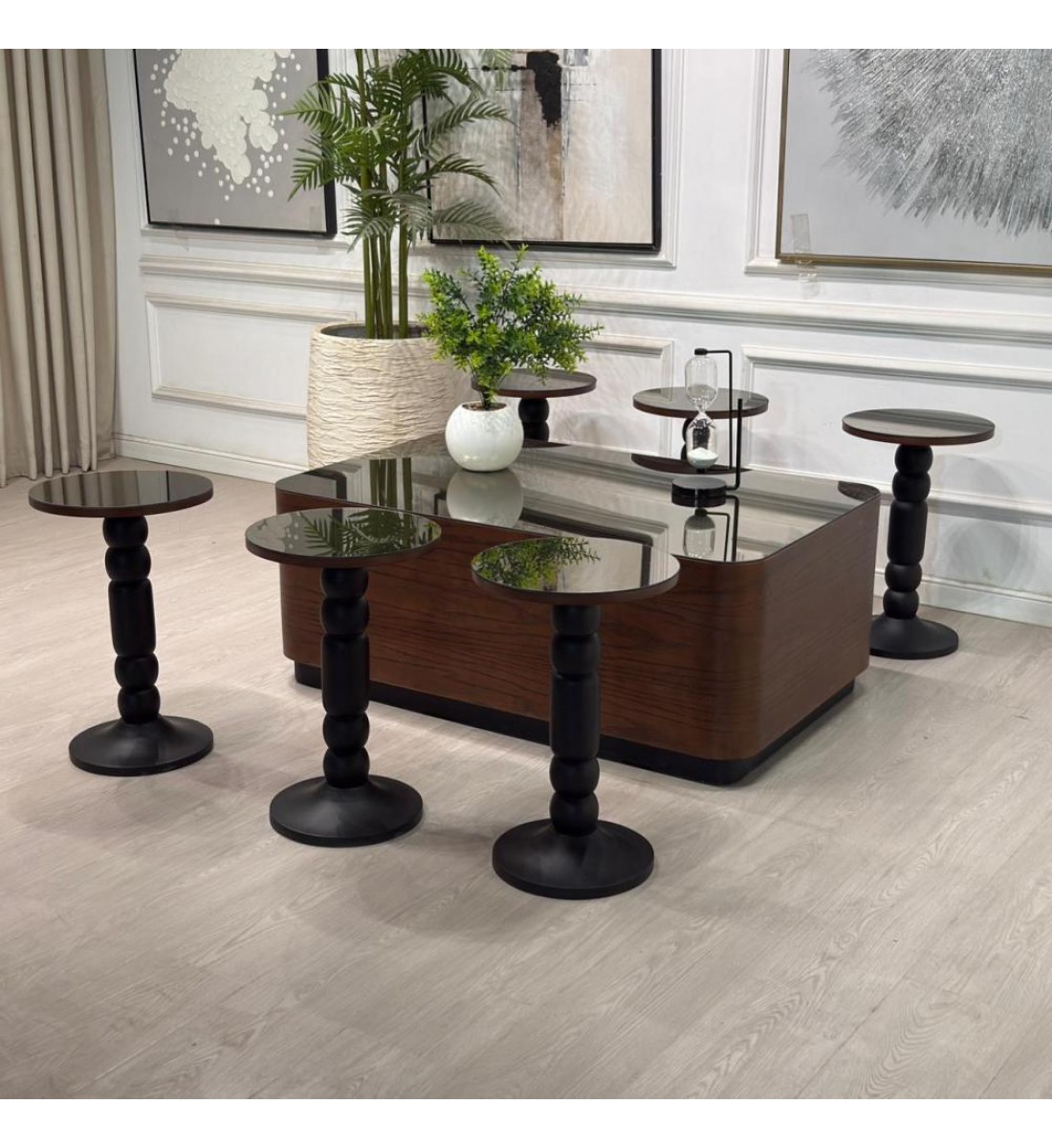 طقم طاولات سنديان 7قطع (منتج تفصيل )